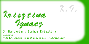 krisztina ignacz business card
